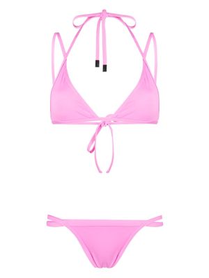 The Attico strap-detailed bikini set - Pink