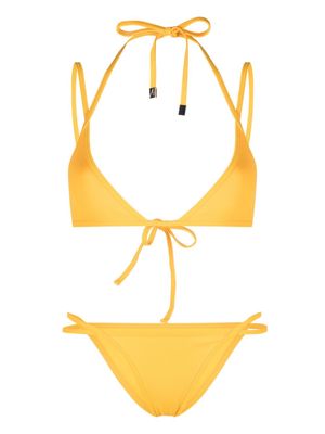 The Attico strappy triangle bikini set - Yellow