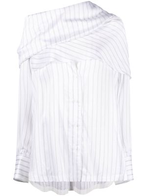 The Attico striped asymmetric shirt - White