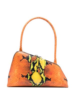 The Attico Sunrise python-print shoulder bag - Orange