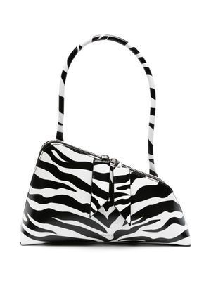 The Attico Sunrise zebra-print shoulder bag - Black