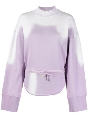 The Attico tie-dye cotton tie-waist sweatshirt - Purple