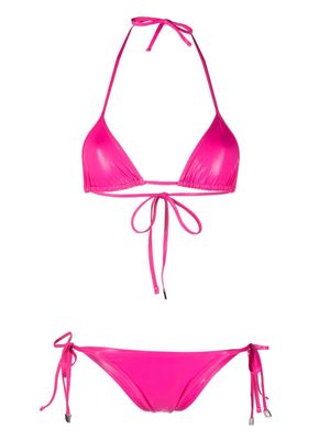 The Attico triangle cup side-tie bikini - Pink