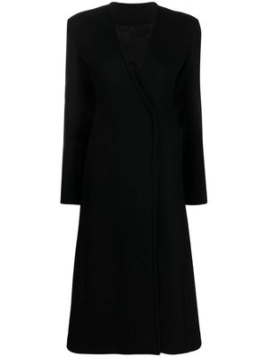 The Attico V-neck long coat - Black