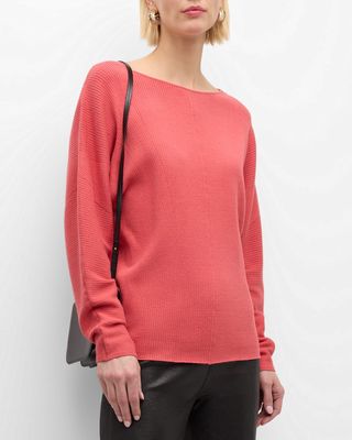 The Azariah Ribbed Dolman-Sleeve Sweater