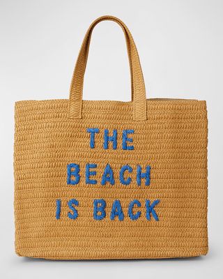 The Beach is Back Straw Tote Bag