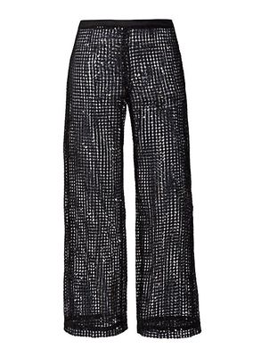 The Blue's Sequined Mesh Pants
