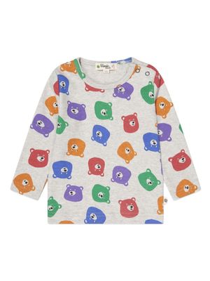 the bonnie mob Conker teddy-bear print T-shirt - Grey