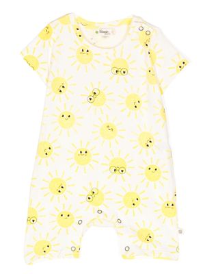 the bonnie mob graphic-print short-sleeve romper - Yellow
