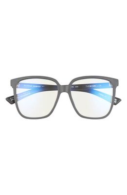 The Book Club Ricehead Inhibited 55mm Square Blue Light Blocking Reading Glasses in Black Bl