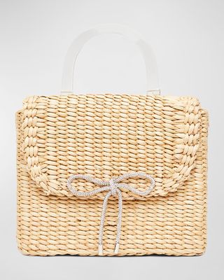 The Bow Straw Top-Handle Bag