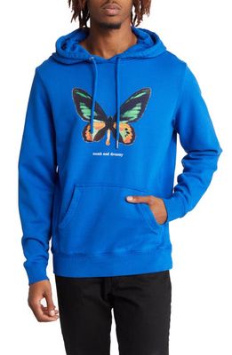 THE BREAKS Numb and Dreamy Organic Cotton Graphic Hoodie in Royal