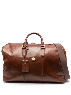 The Bridge logo-plaque patent leather holdall - Brown