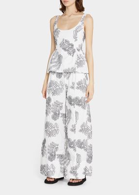The Brody Foliage Wide-Leg Pants