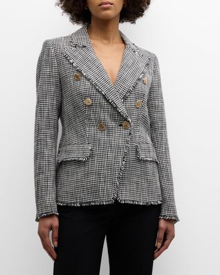 The Chana Double-Breasted Houndstooth Jacket