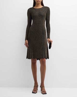 The Cherith Ribbed Shimmer Midi Sweater Dress