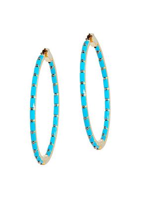 The Collection Baguette 14K-Rose-Gold Vermeil & Crystal Hoops
