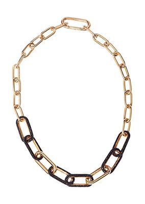 The Collection Link 14K-Gold Vermeil & Crystal Collar Necklace