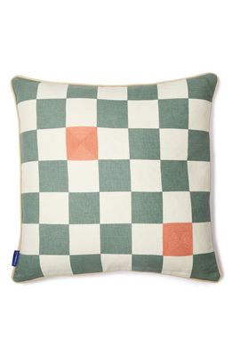 The Conran Shop Check Embroidered Accent Pillow in White