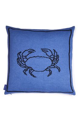The Conran Shop Crab Under the Sea Embroidered Accent Pillow in Blue