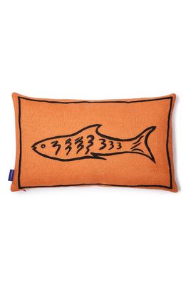 The Conran Shop Fish Under the Sea Embroidered Accent Pillow in Orange