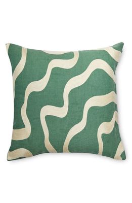 The Conran Shop Scribble Crewel Accent Pillow in Green