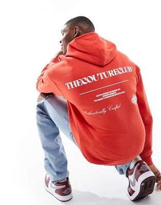 The Couture Club graphic back hoodie in red