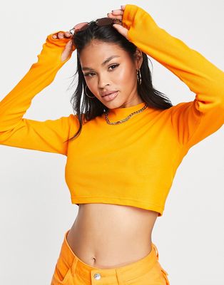 The Couture Club high neck ribbed top in orange - part of a set