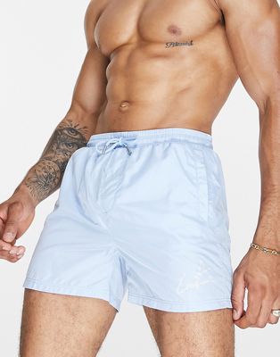 The Couture Club logo swim shorts in pale blue
