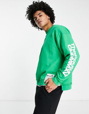 The Couture Club oversized sweatshirt in green with racer print - part of a set