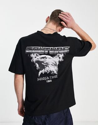 The Couture Club relaxed fit T-shirt in black with eagle back print
