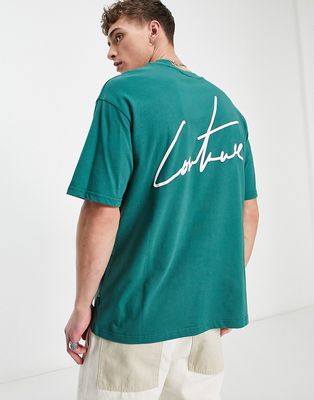 The Couture Club relaxed fit t-shirt in teal with signature logo print-Green