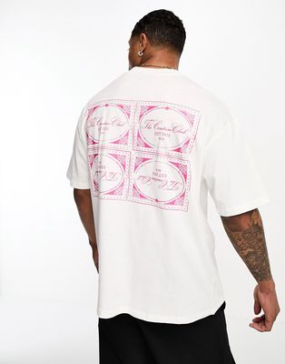 The Couture Club stamp logo T-shirt in white with chest and back print