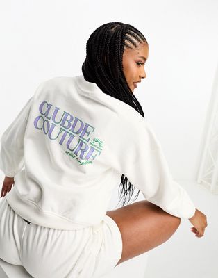 The Couture Club sweatshirt in white with back print - part of a set