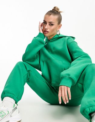 The Couture Club tonal logo oversized hoodie in green
