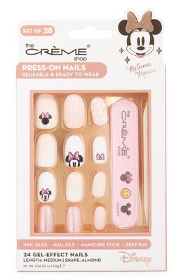 THE CREME SHOP x Disney Minnie Mouse Gel Effect Press-On Nails Set in Pink
