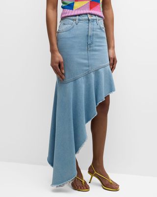 The Crinkle Cut Denim Skirt