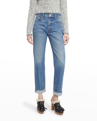 The Daphne Straight-Leg Cuffed Denim Jeans
