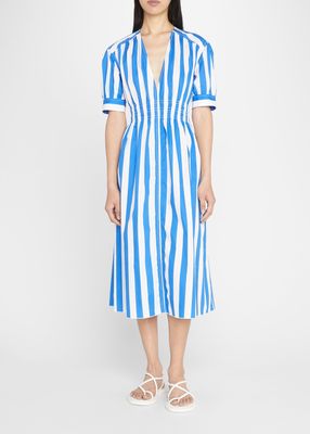 The Delilah Striped Cotton Midi Dress