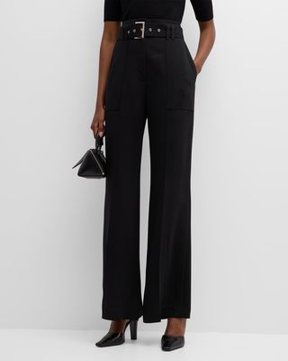 The Diana High-Rise Belted Pintuck Pants