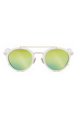 The Diorblacksuit 50mm Small Round Sunglasses in Ivory /Green Mirror