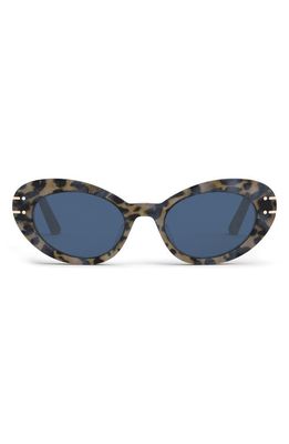 The Diorsignature B3U 51mm Butterfly Sunglasses in Shiny Beige /Blue