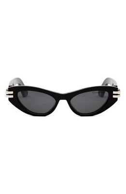 The Diorsignature B7I Cat Eye Sunglasses in Shiny Black /Smoke