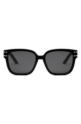 The Diorsignature S7F Square Sunglasses in Shiny Black /Smoke