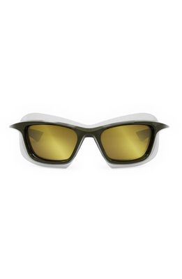 The Diorxplorer S1U 52mm Square Sunglasses in Dark Green/Other /Brown