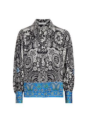 The Eilian Paisley Silk-Blend Blouse