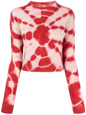 The Elder Statesman abstract pattern cashmere jumper - Pink