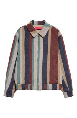 The Elder Statesman Brushed Stripe Wool Blend Member Jacket in Brushed Wool Stripe