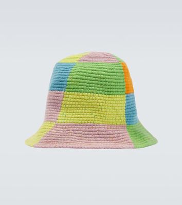 The Elder Statesman Crochet cashmere bucket hat