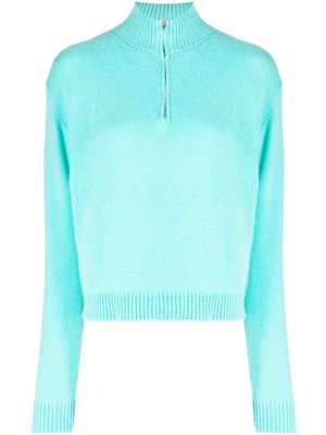 The Elder Statesman funnel-neck zip-up sweatshirt - Blue